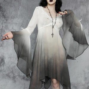 Black and White Dress, "Solemn Rebellion" by Widow (Fairy Goth)